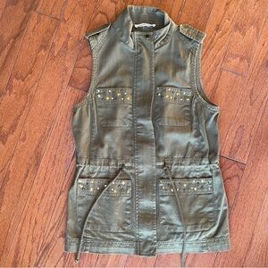 True Freedom Zip-Front Vest Juniors Size Small Military Green